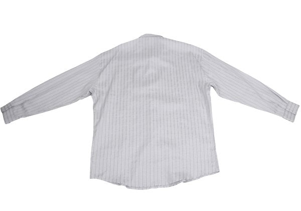 GIANNI VERSACE Swirl Stripe Woven Shirt White Gray Size 52