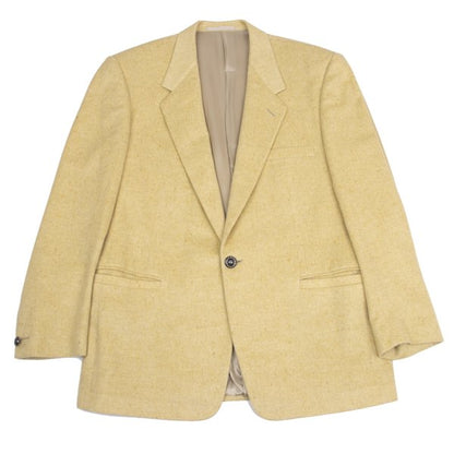GIANNI VERSACE Ivory Mottled Woven Cashmere Jacket Size 54