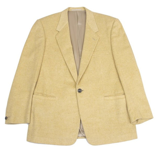 GIANNI VERSACE Ivory Mottled Woven Cashmere Jacket Size 54