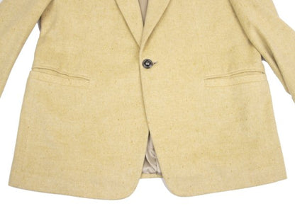 GIANNI VERSACE Ivory Mottled Woven Cashmere Jacket Size 54