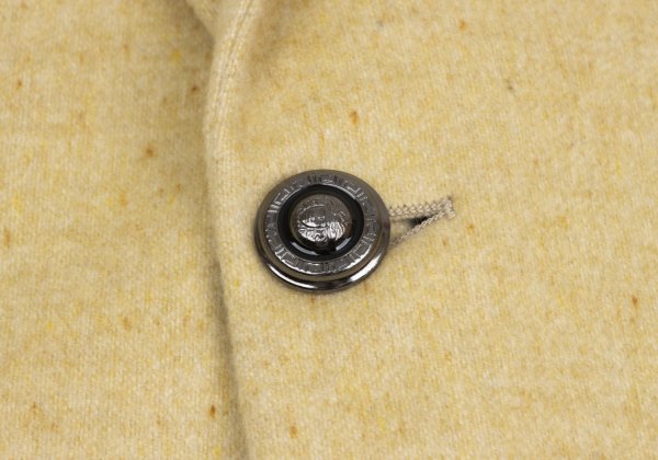 GIANNI VERSACE Ivory Mottled Woven Cashmere Jacket Size 54