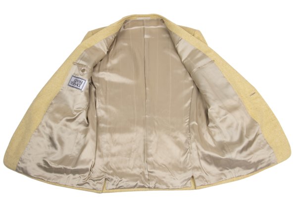 GIANNI VERSACE Ivory Mottled Woven Cashmere Jacket Size 54
