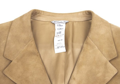GIANNI VERSACE Suede Panel Wool Jacket Beige Size 56