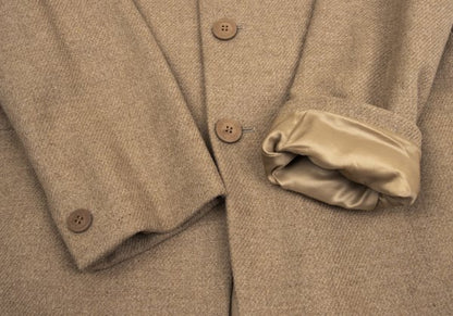 GIANNI VERSACE Suede Panel Wool Jacket Beige Size 56
