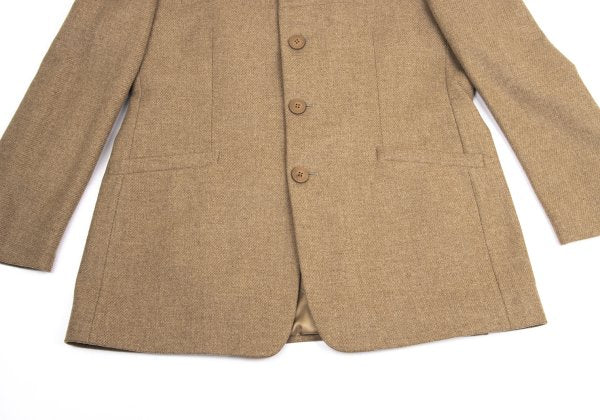 GIANNI VERSACE Suede Panel Wool Jacket Beige Size 56