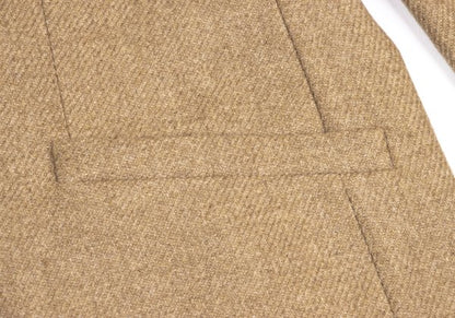 GIANNI VERSACE Suede Panel Wool Jacket Beige Size 56
