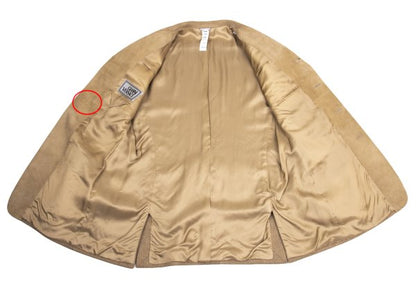 GIANNI VERSACE Suede Panel Wool Jacket Beige Size 56