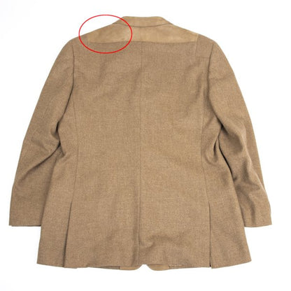GIANNI VERSACE Suede Panel Wool Jacket Beige Size 56