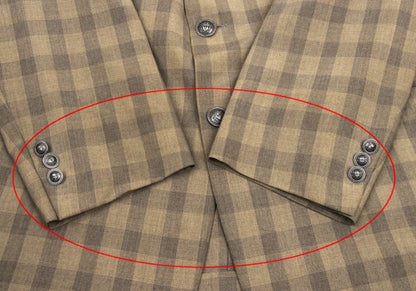 GIANNI VERSACE Silk Block Check Medusa Jacket Beige Size 56