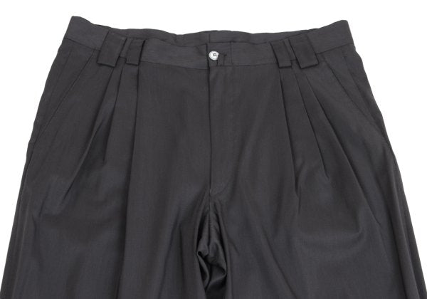 GIANNI VERSACE Wool Silk Blend Pleated Pants Gray Size 54