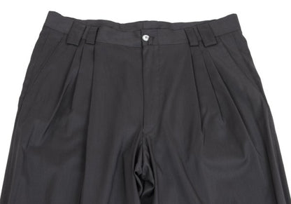 GIANNI VERSACE Wool Silk Blend Pleated Pants Gray Size 54