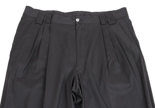 GIANNI VERSACE Wool Silk Blend Pleated Pants Gray Size 54