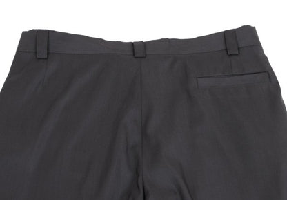 GIANNI VERSACE Wool Silk Blend Pleated Pants Gray Size 54