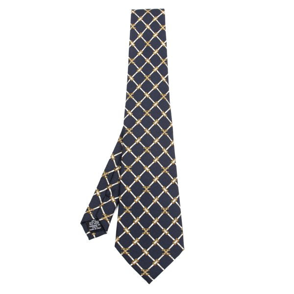 CHANEL Silk CC Mark Chain Print Tie Multi Size F