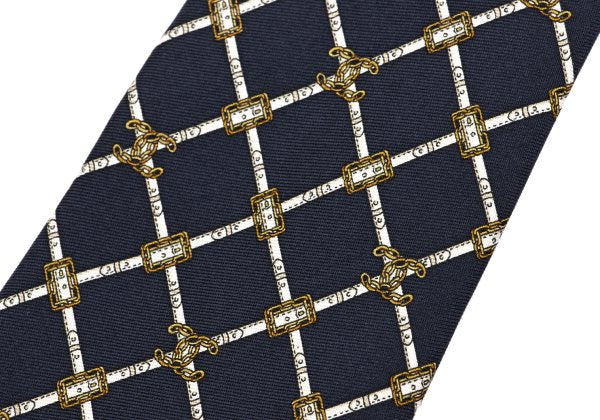 CHANEL Silk CC Mark Chain Print Tie Multi Size F
