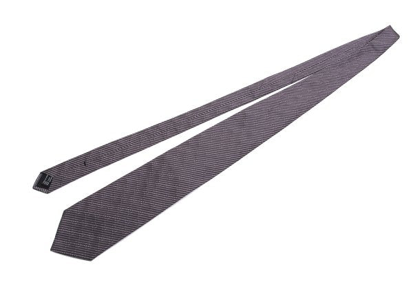 GUCCI GG Gray Purple Striped Jacquard Silk Tie