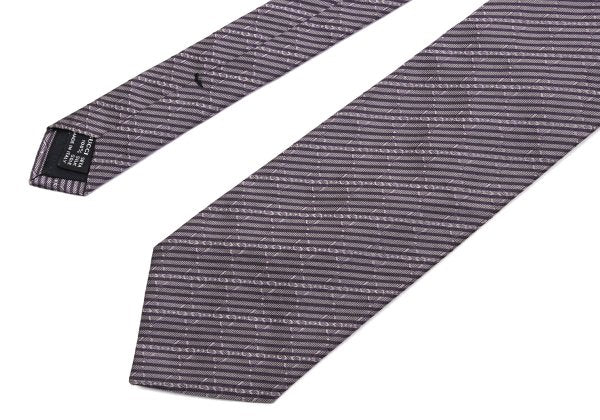GUCCI GG Gray Purple Striped Jacquard Silk Tie