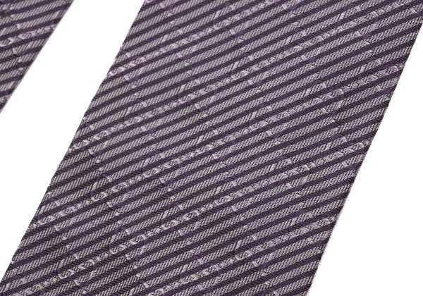 GUCCI GG Gray Purple Striped Jacquard Silk Tie