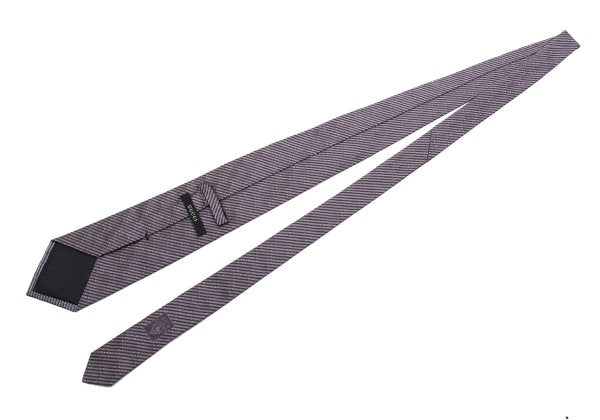 GUCCI GG Gray Purple Striped Jacquard Silk Tie