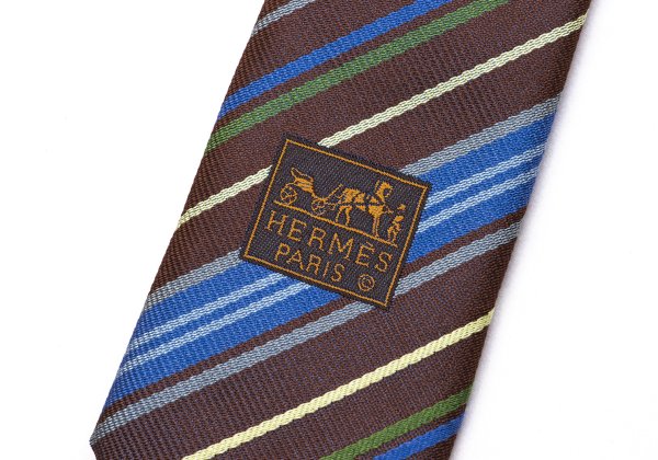 HERMES Multi-Stripe Jacquard Silk Tie
