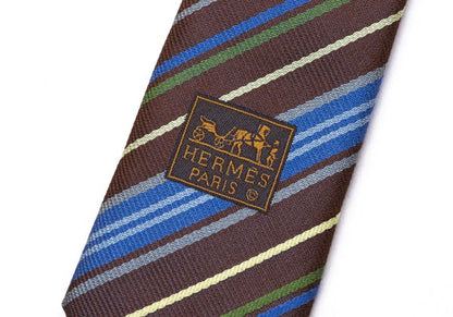 HERMES Multi-Stripe Jacquard Silk Tie