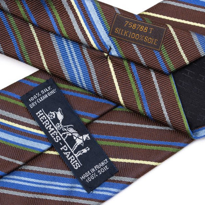 HERMES Multi-Stripe Jacquard Silk Tie