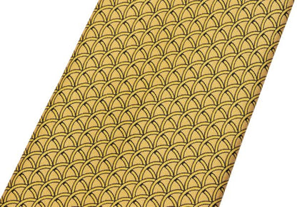 HERMES Silk Patterned Print Tie Yellow
