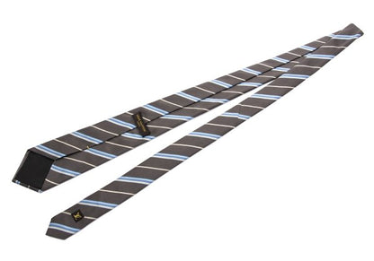 Louis Vuitton Padlock Stripe Silk Tie Brown Blue Cream