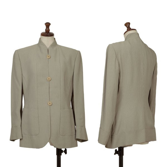 EMPORIO ARMANI Rayon Stripe Weave Jacket Gray Size 40