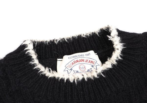 ARMANI JEANS Angora Wool Blend Knit Black Grey Size 38