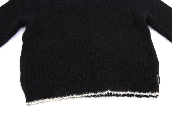 ARMANI JEANS Angora Wool Blend Knit Black Grey Size 38