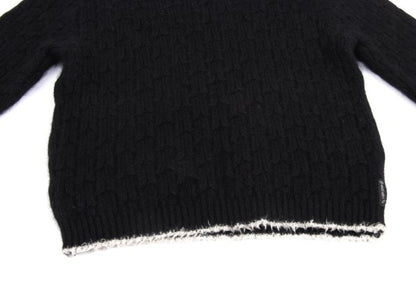 ARMANI JEANS Angora Wool Blend Knit Black Grey Size 38