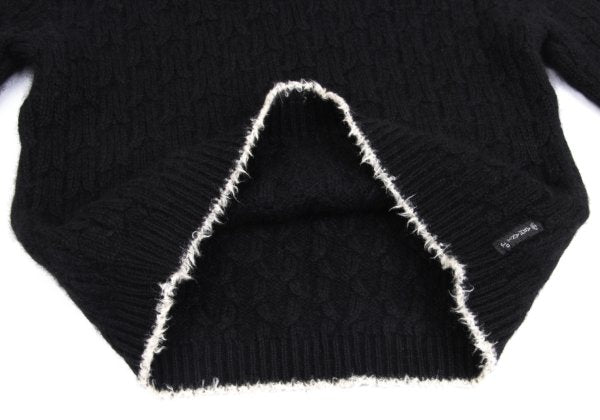 ARMANI JEANS Angora Wool Blend Knit Black Grey Size 38
