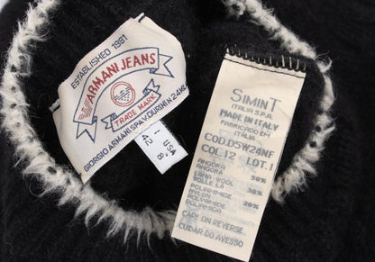 ARMANI JEANS Angora Wool Blend Knit Black Grey Size 38
