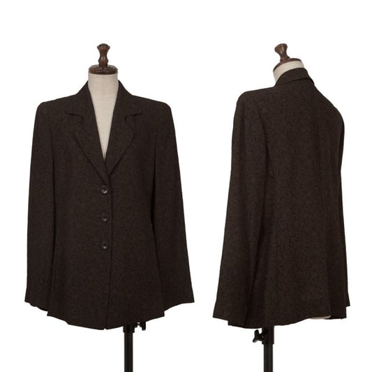 HIROKO KOSHINO pret a porter Botanical Jacket Brown Size M