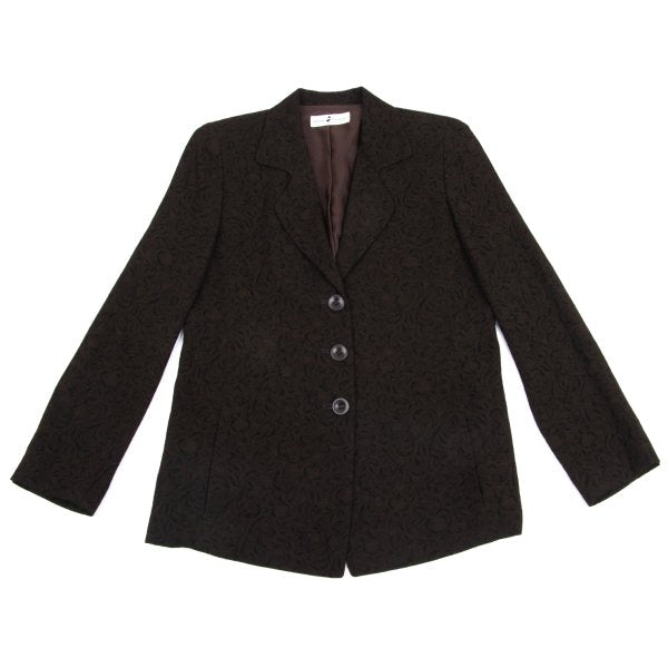 HIROKO KOSHINO pret a porter Botanical Jacket Brown Size M