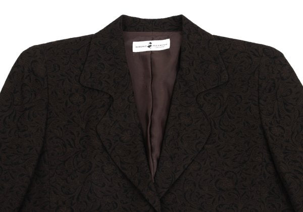 HIROKO KOSHINO pret a porter Botanical Jacket Brown Size M