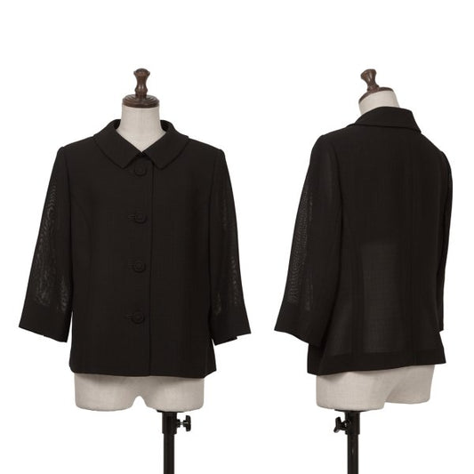 YUKI TORII Poly Check Weave Jacket Black Size 13