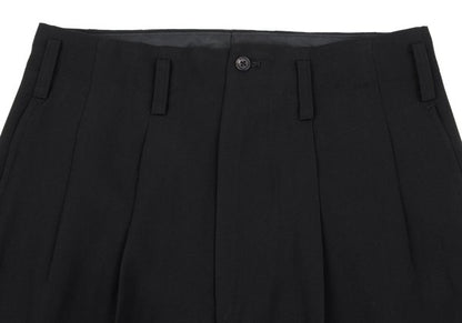 Yohji Yamamoto PH Wool Gabardine Tuck Pants Black Size S