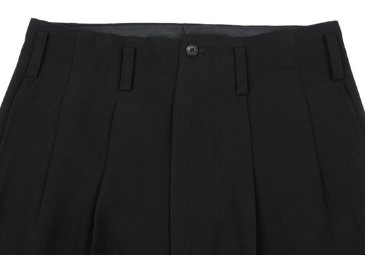Yohji Yamamoto PH Wool Gabardine Tuck Pants Black Size S