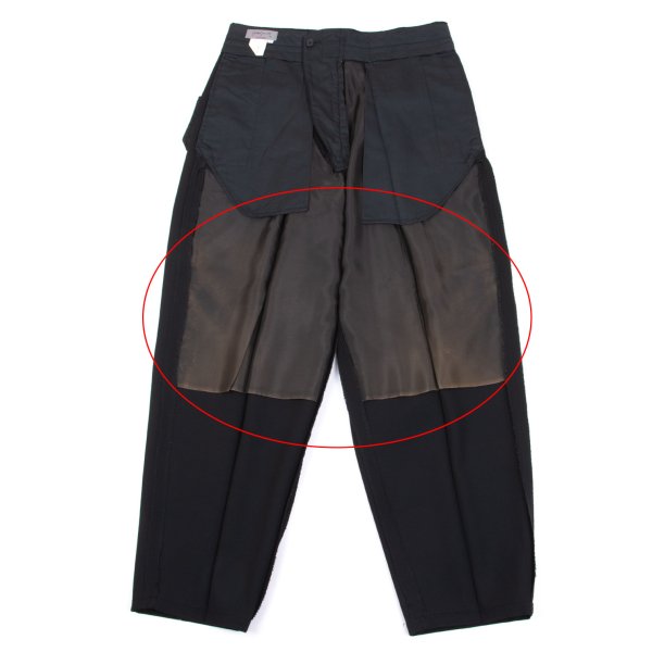 Yohji Yamamoto PH Wool Gabardine Tuck Pants Black Size S