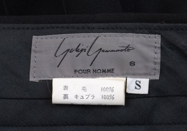 Yohji Yamamoto PH Wool Gabardine Tuck Pants Black Size S