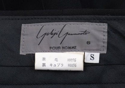 Yohji Yamamoto PH Wool Gabardine Tuck Pants Black Size S