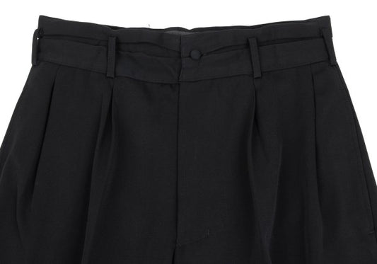 Yohji Yamamoto POUR HOMME Tuck Waist Wool Pants Black Size S