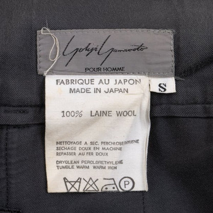 Yohji Yamamoto POUR HOMME Tuck Waist Wool Pants Black Size S
