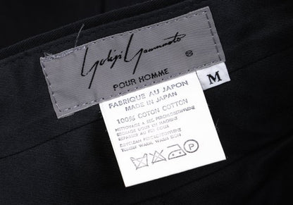 Yohji Yamamoto POUR HOMME Cotton Hem Pants Black Size M