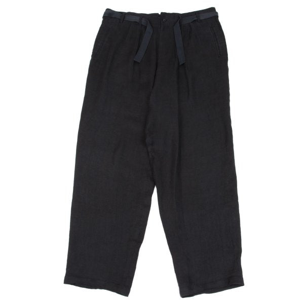Yohji Yamamoto POUR HOMME Belted Linen Pants Black Size L