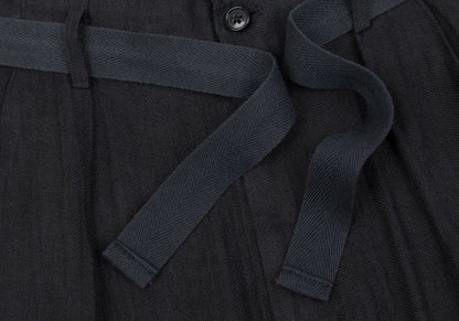 Yohji Yamamoto POUR HOMME Belted Linen Pants Black Size L