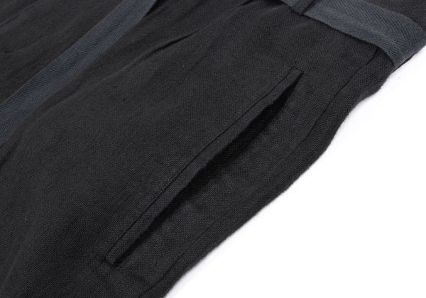 Yohji Yamamoto POUR HOMME Belted Linen Pants Black Size L