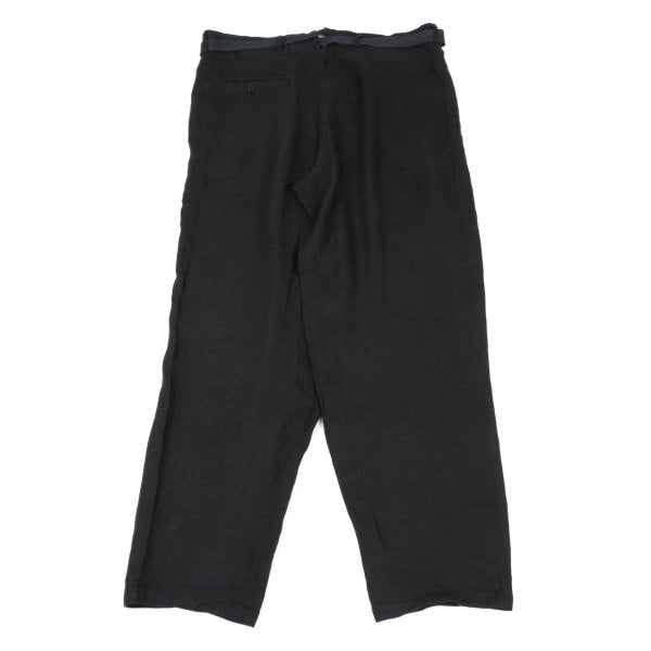 Yohji Yamamoto POUR HOMME Belted Linen Pants Black Size L